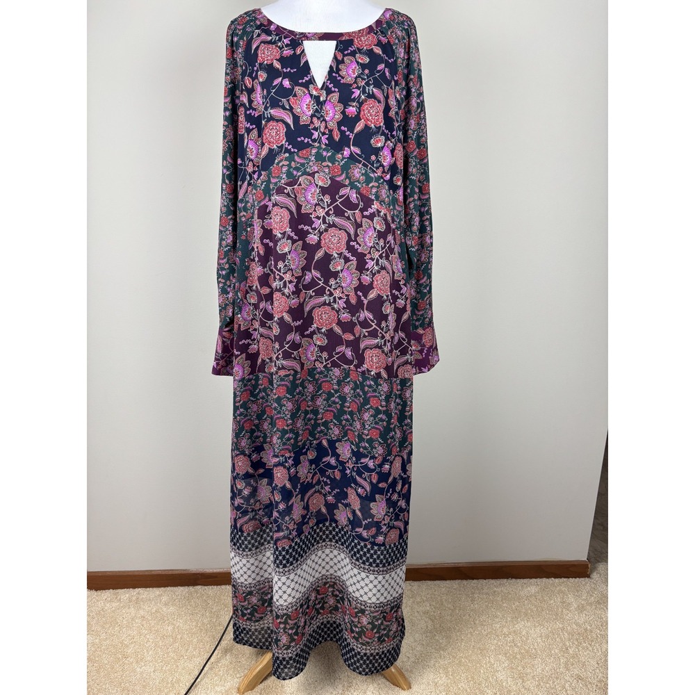 Cabi Festive Maxi Dress‎ Large Multicolor Floral Boho Fairy Grunge Cottagecore L